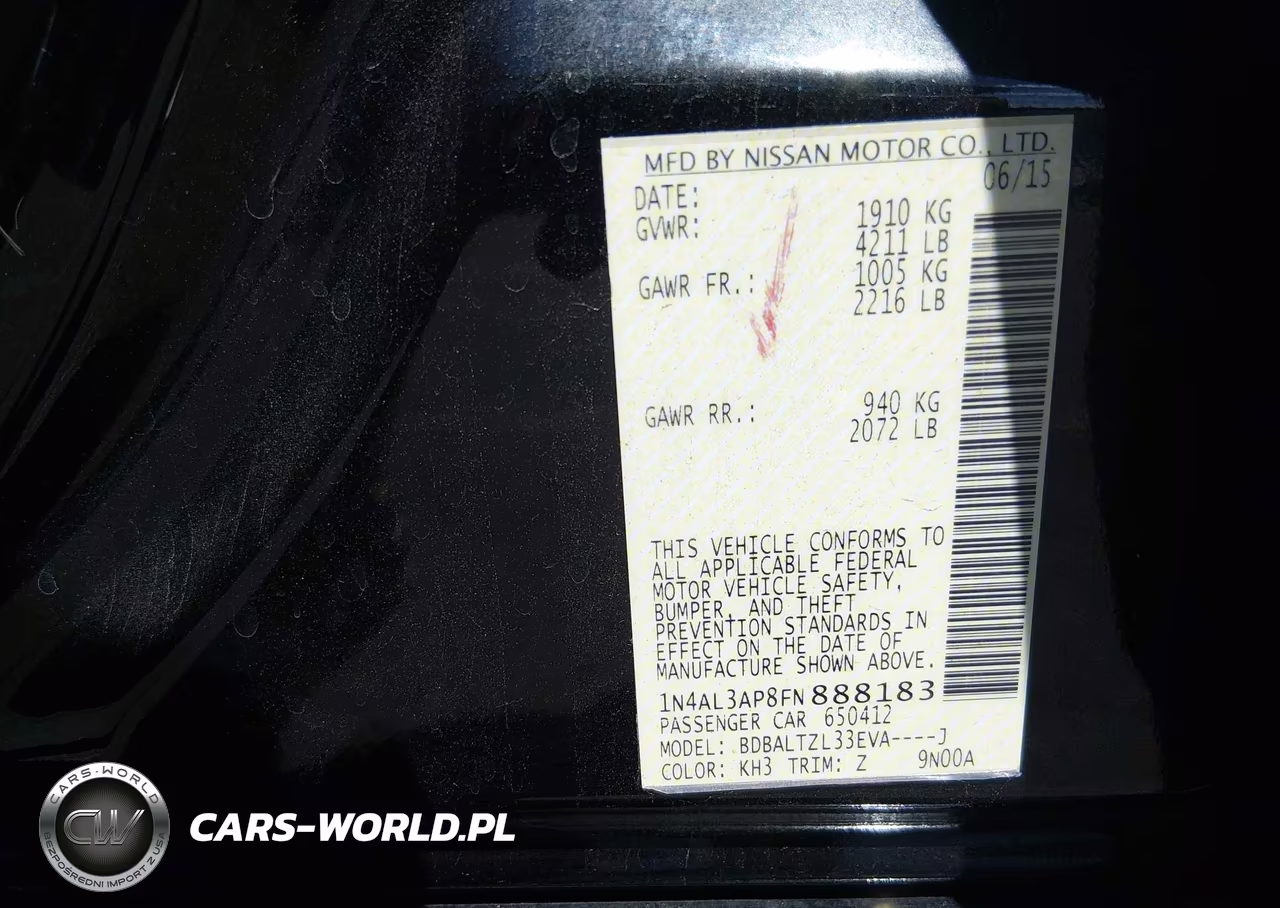 2015 Nissan Altima 2.5 Sl VIN:1N4AL3AP8FN888183 - 9