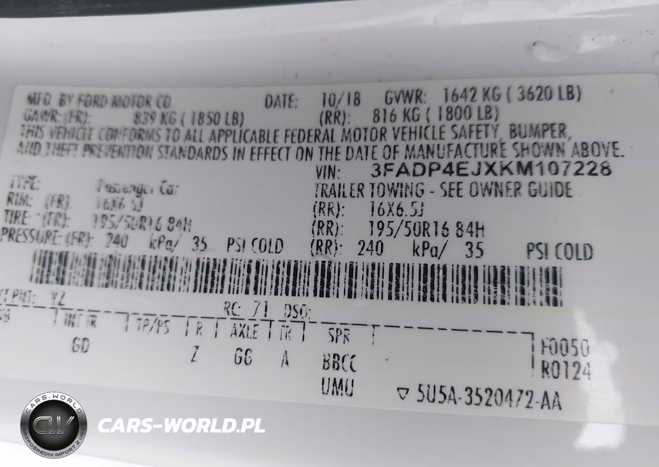 2019 Ford Fiesta Se VIN:3FADP4EJXKM107228 - 9