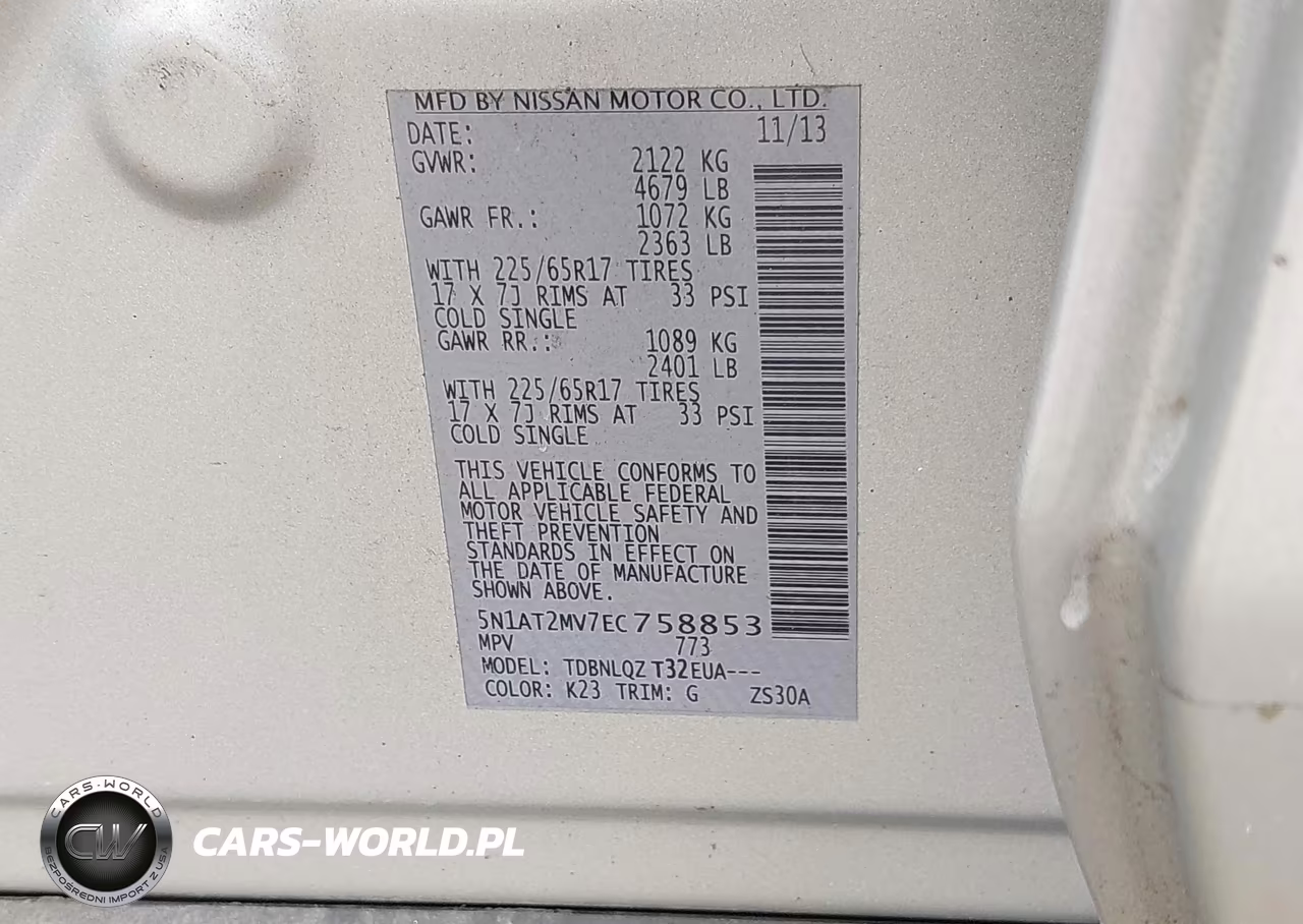 2014 Nissan Rogue Sv VIN:5N1AT2MV7EC758853 - 9