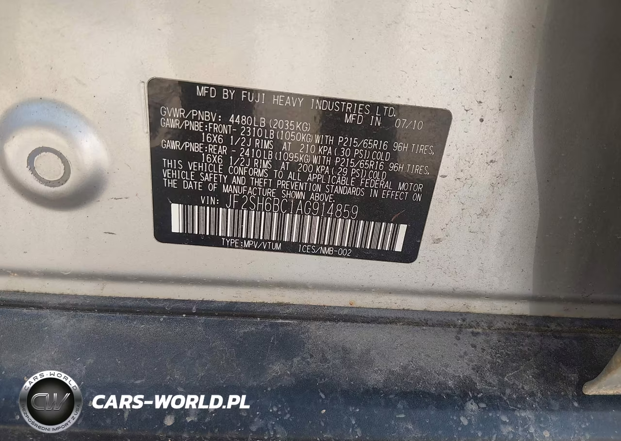2010 Subaru Forester 2.5X VIN:JF2SH6BC1AG914859 - 9