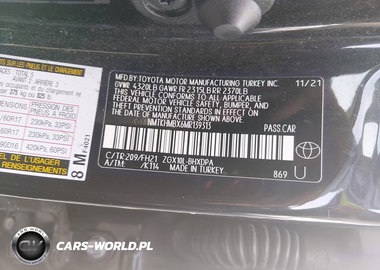 2021 Toyota C-Hr Le VIN:NMTKHMBX6MR139313 - 9