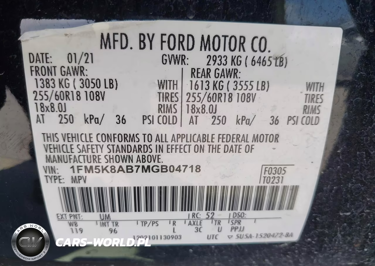 2021 Ford Police Interceptor Utility VIN:1FM5K8AB7MGB04718 - 9