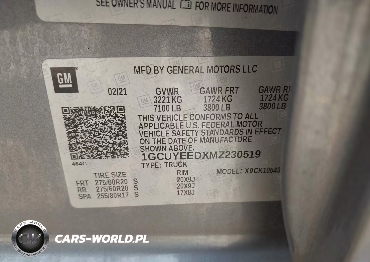 2021 Chevrolet Silverado 1500 4Wd Short Bed Rst VIN:1GCUYEEDXMZ230519 - 9