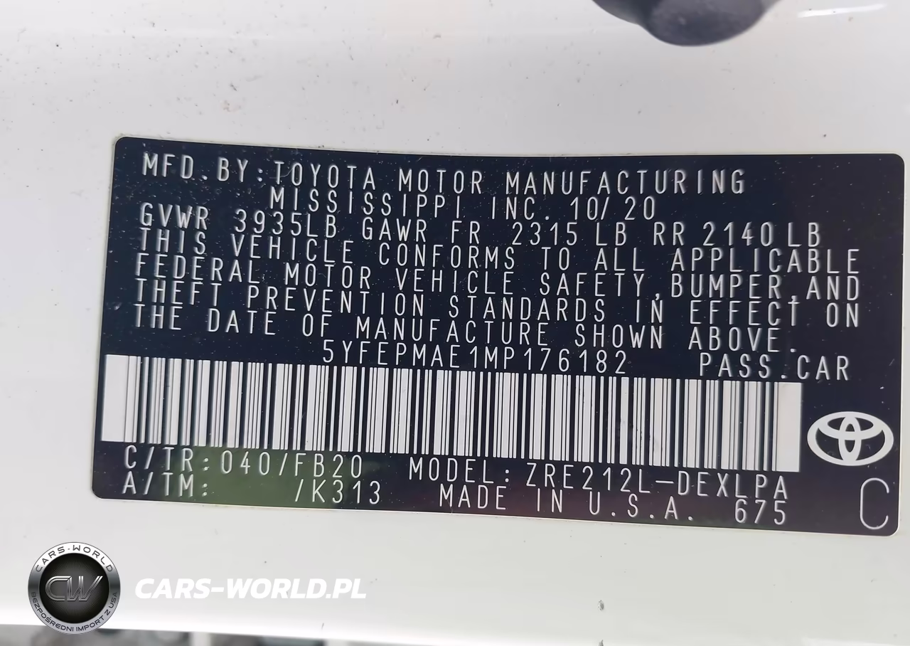 2021 Toyota Corolla Le VIN:5YFEPMAE1MP176182 - 9