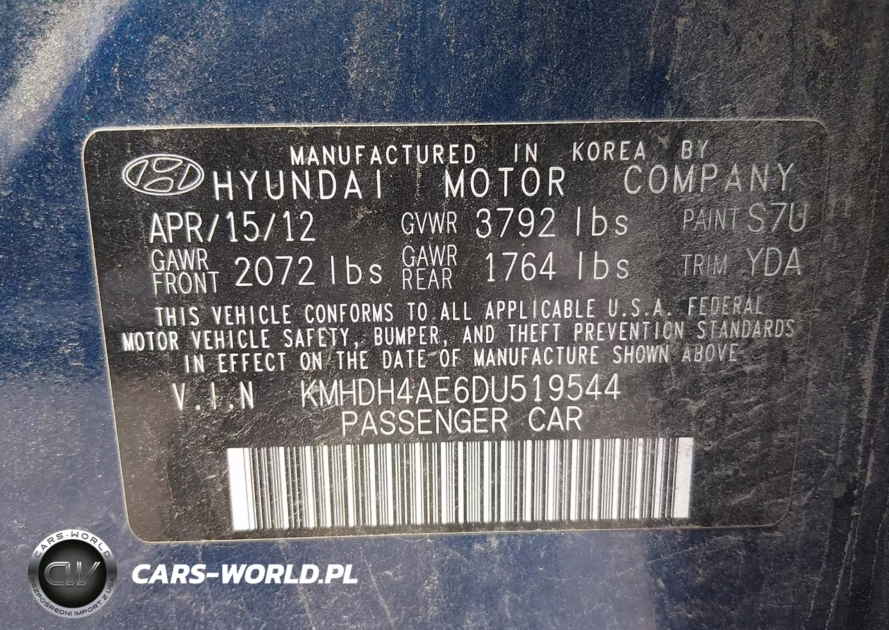 2013 Hyundai Elantra Limited VIN:KMHDH4AE6DU519544 - 9