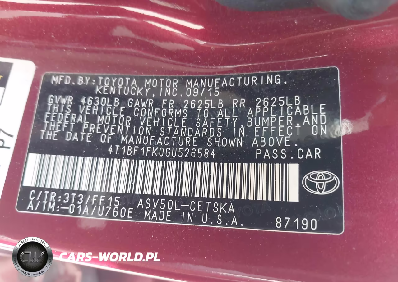 2016 Toyota Camry Se VIN:4T1BF1FK0GU526584 - 9