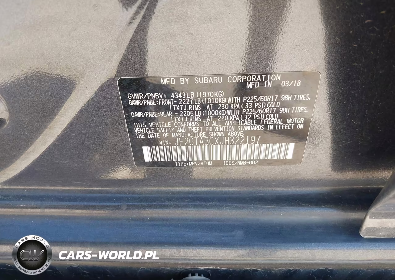 2018 Subaru Crosstrek 2.0I Premium VIN:JF2GTABCXJH322197 - 9