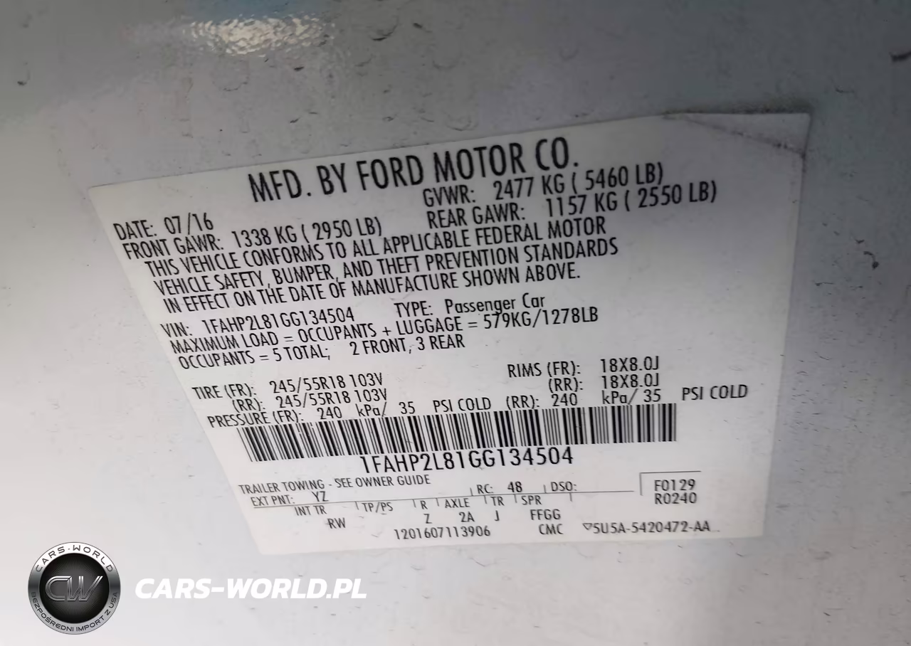 2016 Ford Taurus Police Interceptor VIN:1FAHP2L81GG134504 - 9