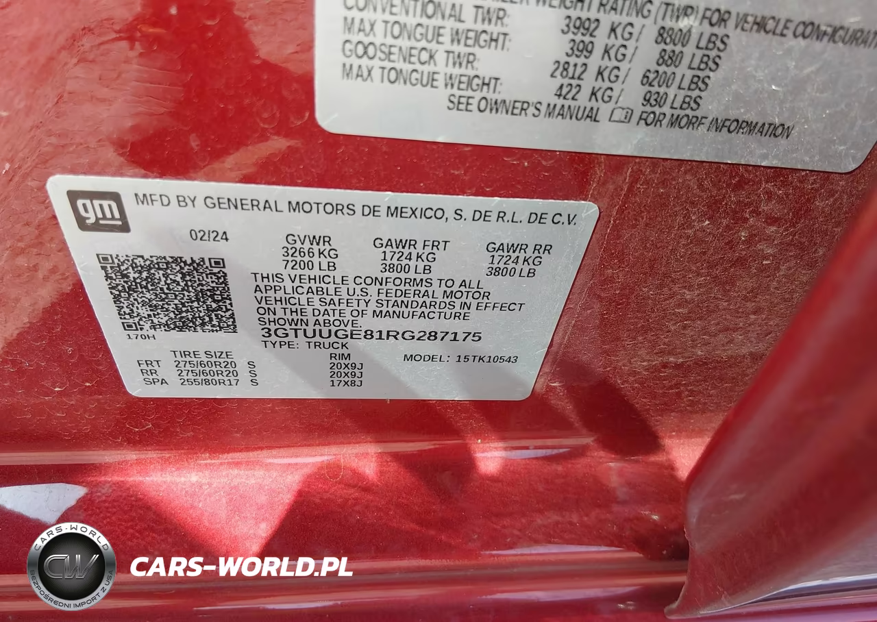 2024 GMC Sierra 1500 4Wd Short Box Denali VIN:3GTUUGE81RG287175 - 9