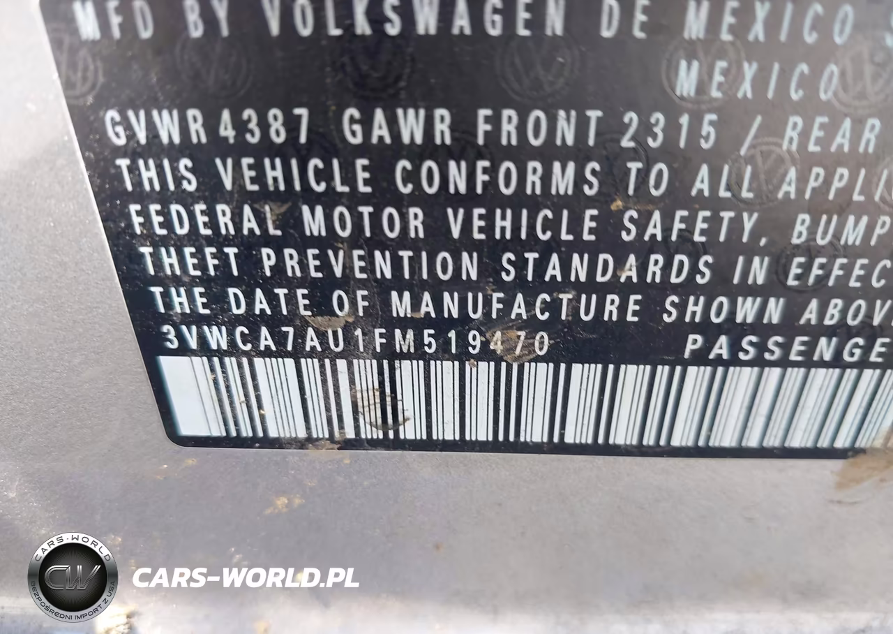 2015 Volkswagen Golf Sportwagen Tdi S 4-Door VIN:3VWCA7AU1FM519470 - 9