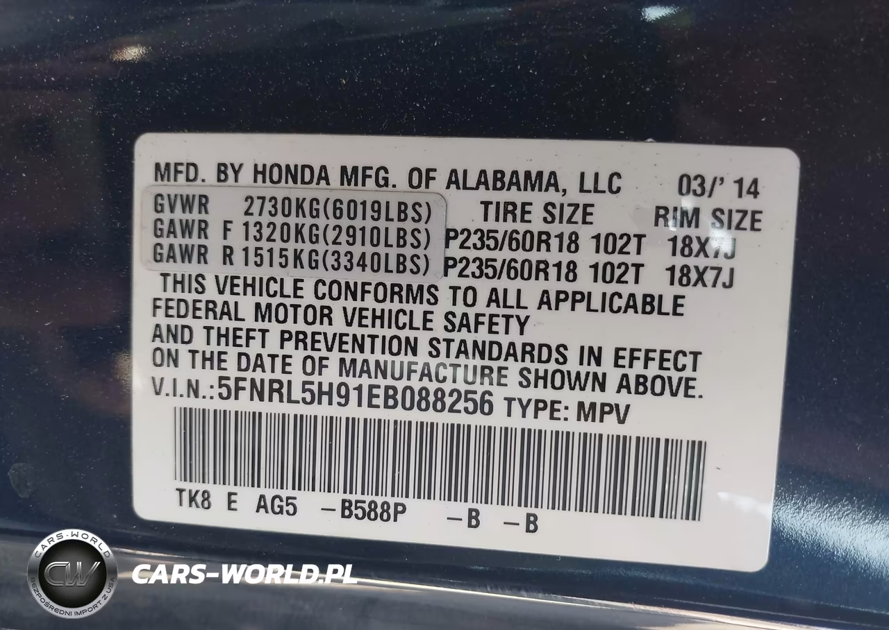 2014 Honda Odyssey Touring-Touring Elite VIN:5FNRL5H91EB088256 - 9