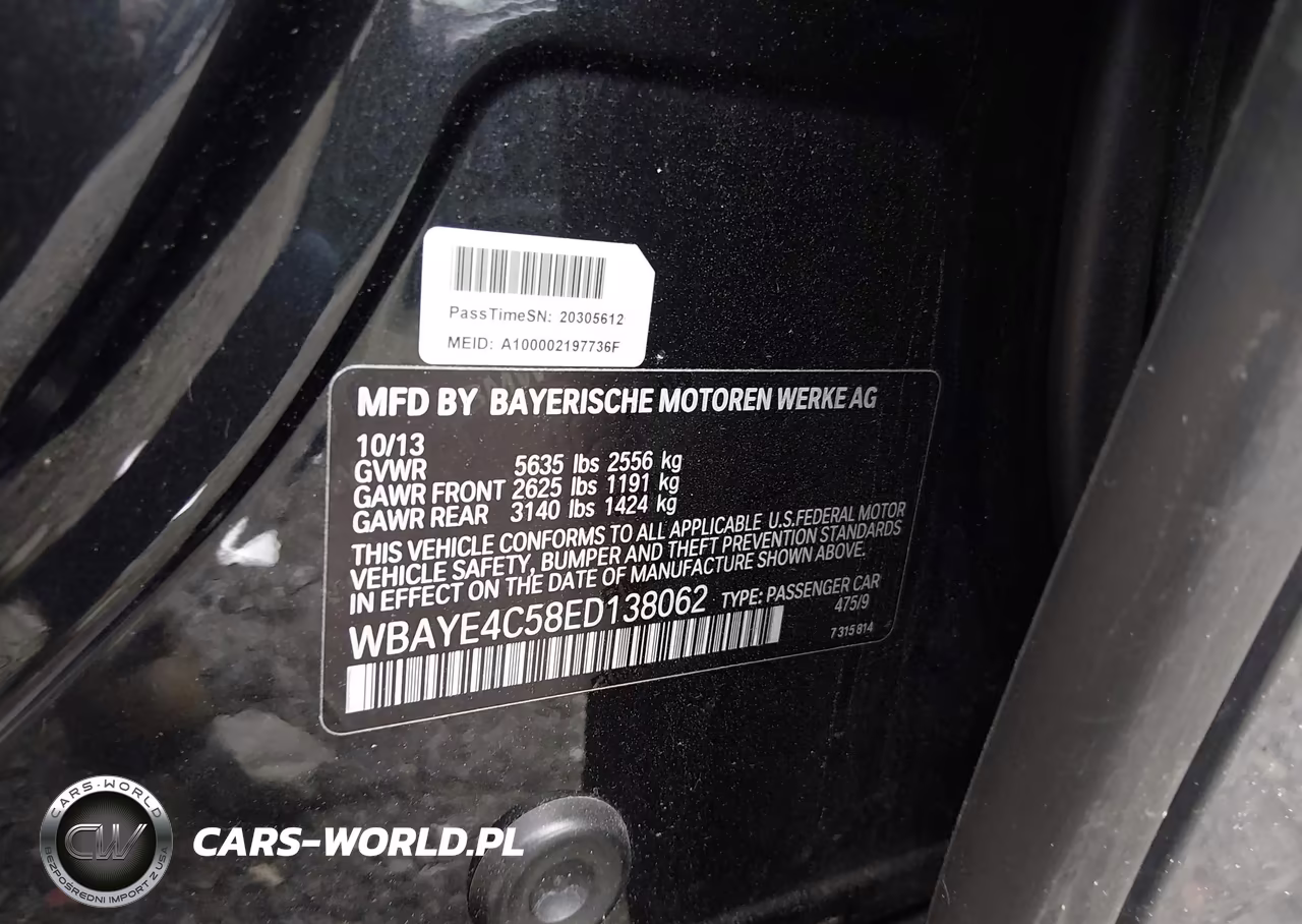 2014 BMW 740Li VIN:WBAYE4C58ED138062 - 9