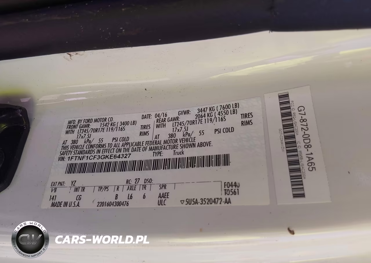 2016 Ford F-150 Xl VIN:1FTNF1CF3GKE64327 - 9