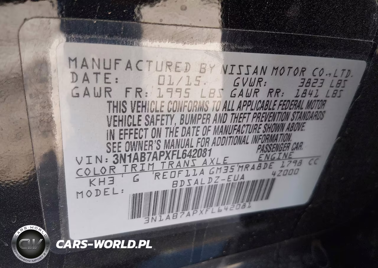 2015 Nissan Sentra Sv VIN:3N1AB7APXFL642081 - 9