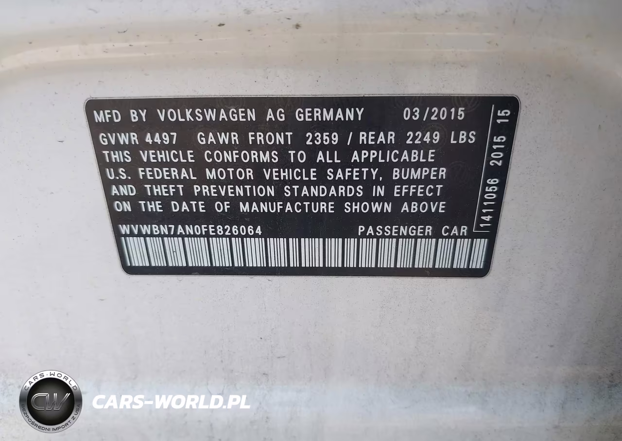 2015 Volkswagen Cc 2.0T R-Line VIN:WVWBN7AN0FE826064 - 9