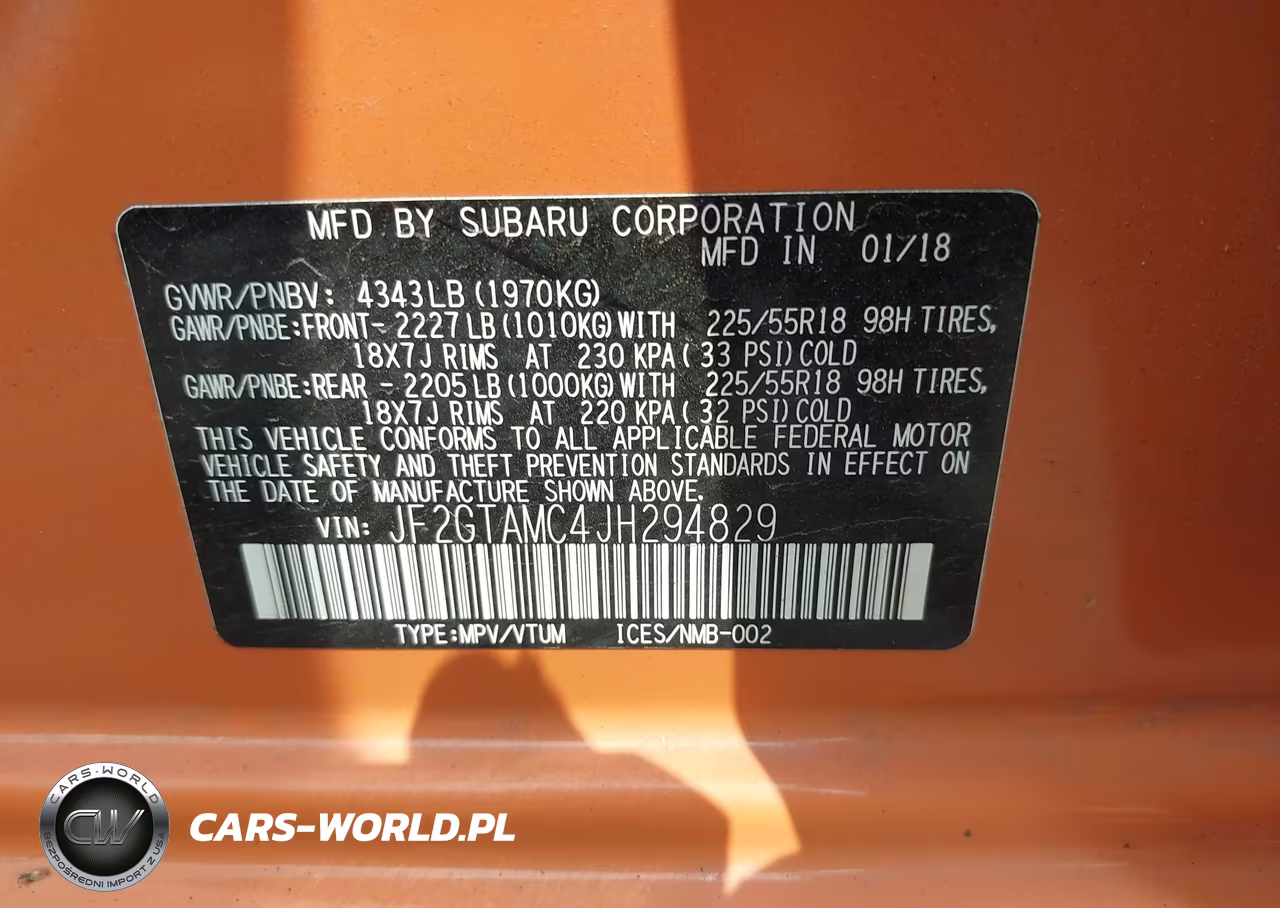 2018 Subaru Crosstrek 2.0I Limited VIN:JF2GTAMC4JH294829 - 9