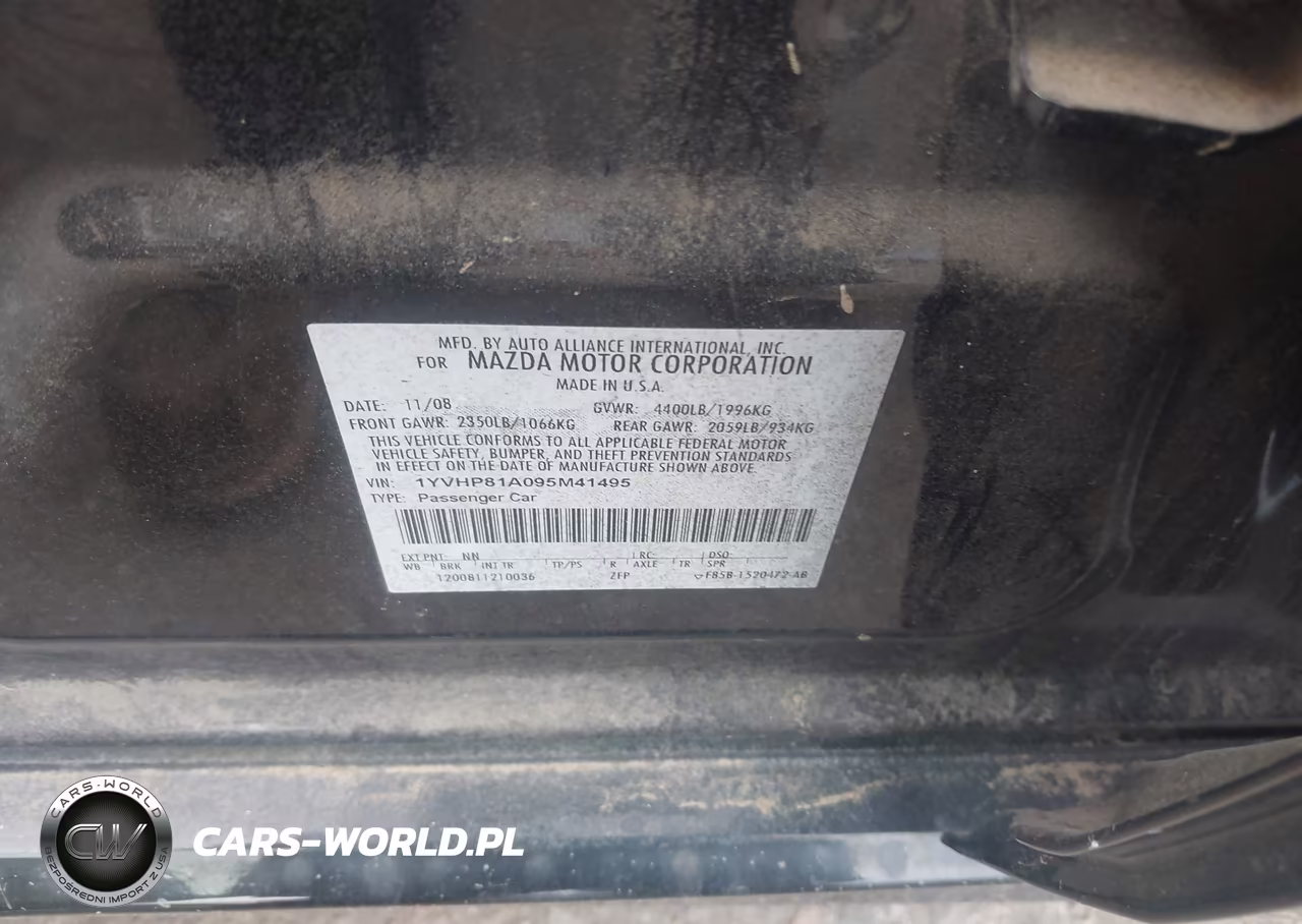 2009 Mazda Mazda6 I Sport VIN:1YVHP81A095M41495 - 9