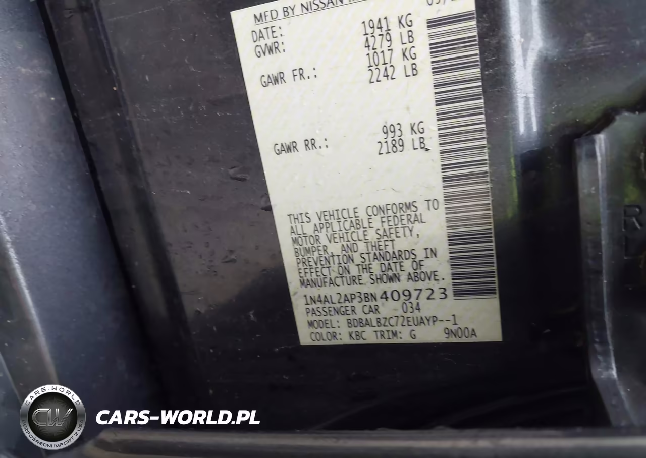 2011 Nissan Altima 2.5 S VIN:1N4AL2AP3BN409723 - 9
