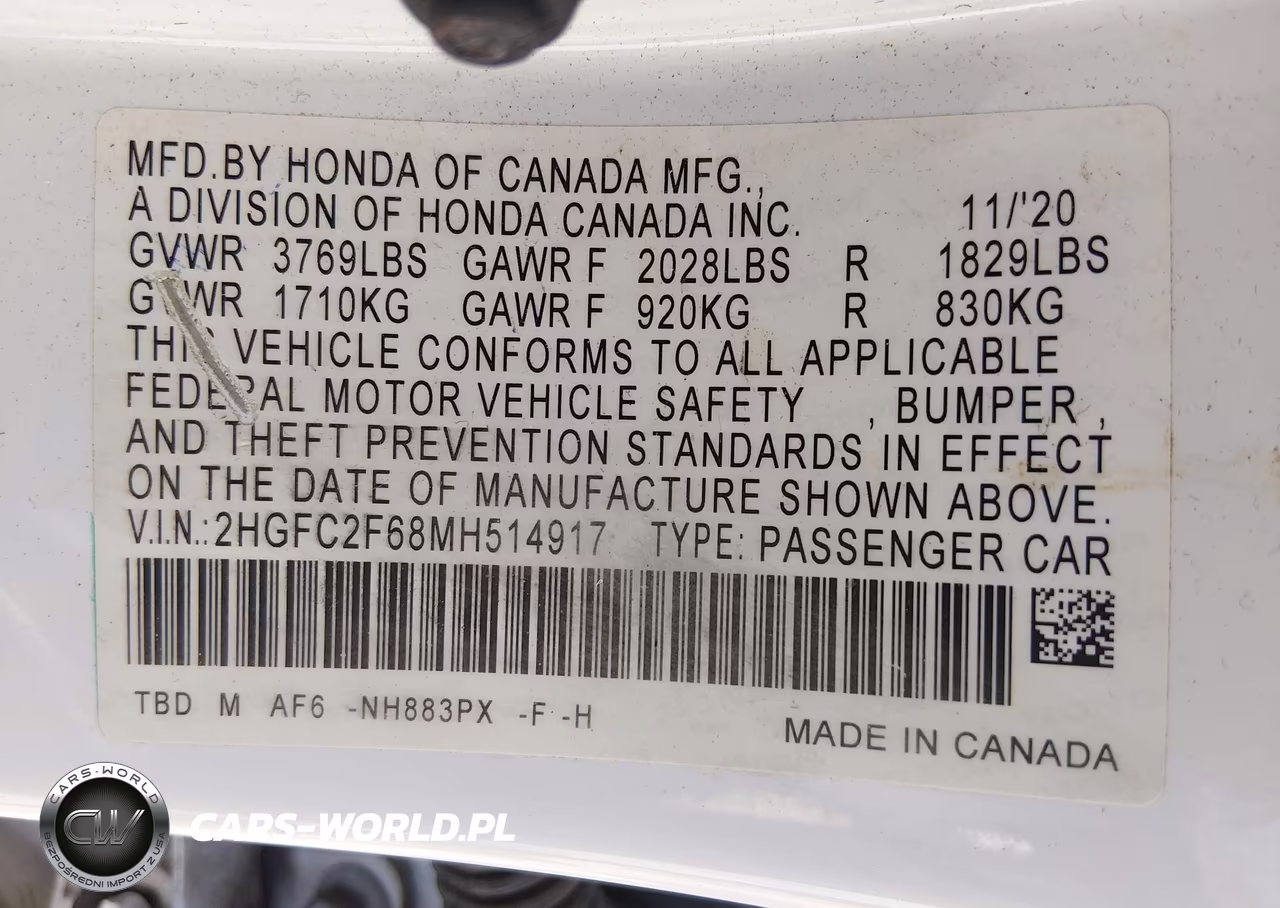 2021 Honda Civic Lx VIN:2HGFC2F68MH514917 - 9