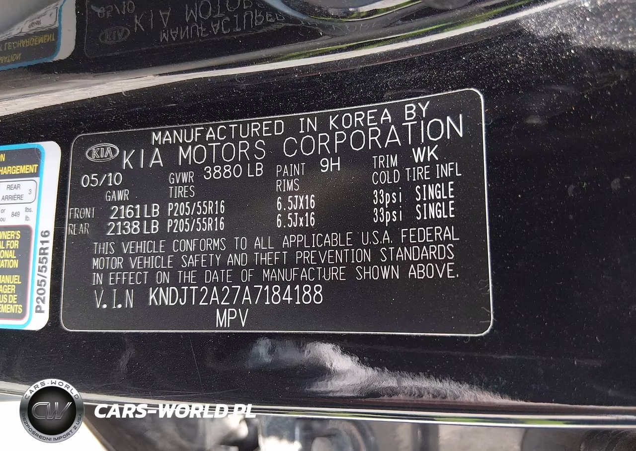 2010 Kia Soul + VIN:KNDJT2A27A7184188 - 9