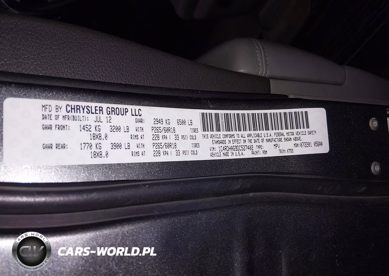 2013 Dodge Durango Sxt VIN:1C4RDHAG9DC527402 - 9
