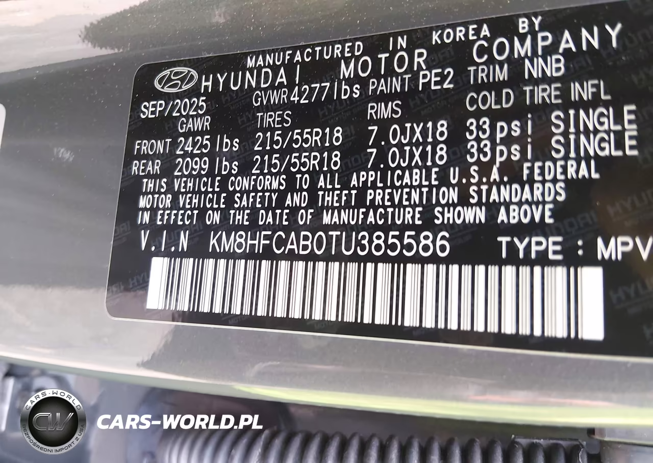 2026 Hyundai Kona Sel Sport VIN:KM8HFCAB0TU385586 - 9