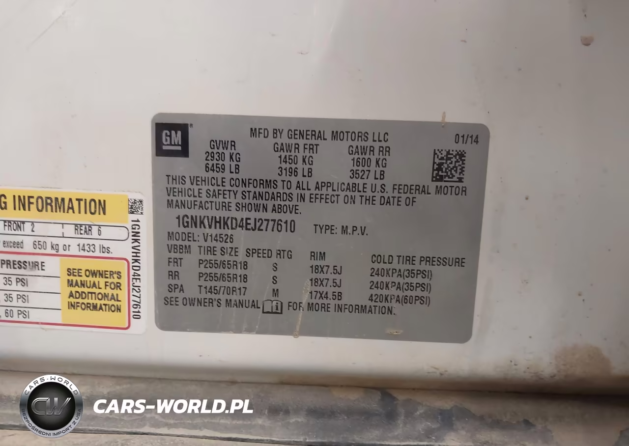 2014 Chevrolet Traverse 2Lt VIN:1GNKVHKD4EJ277610 - 9