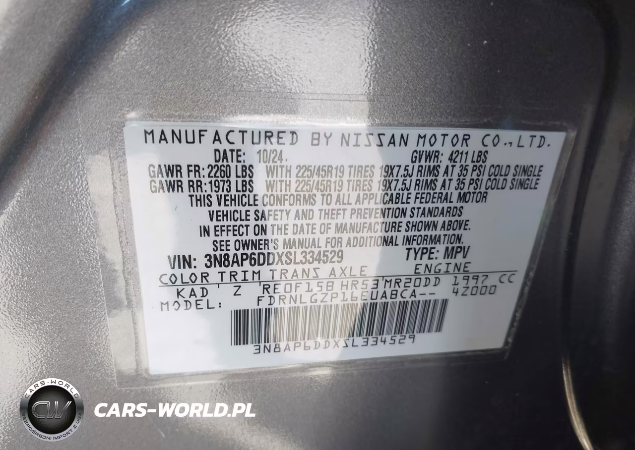 2025 Nissan Kicks Sr Intelligent Awd VIN:3N8AP6DDXSL334529 - 9