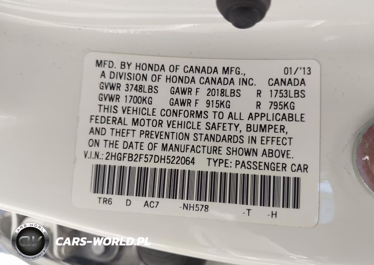 2013 Honda Civic Lx VIN:2HGFB2F57DH522064 - 9