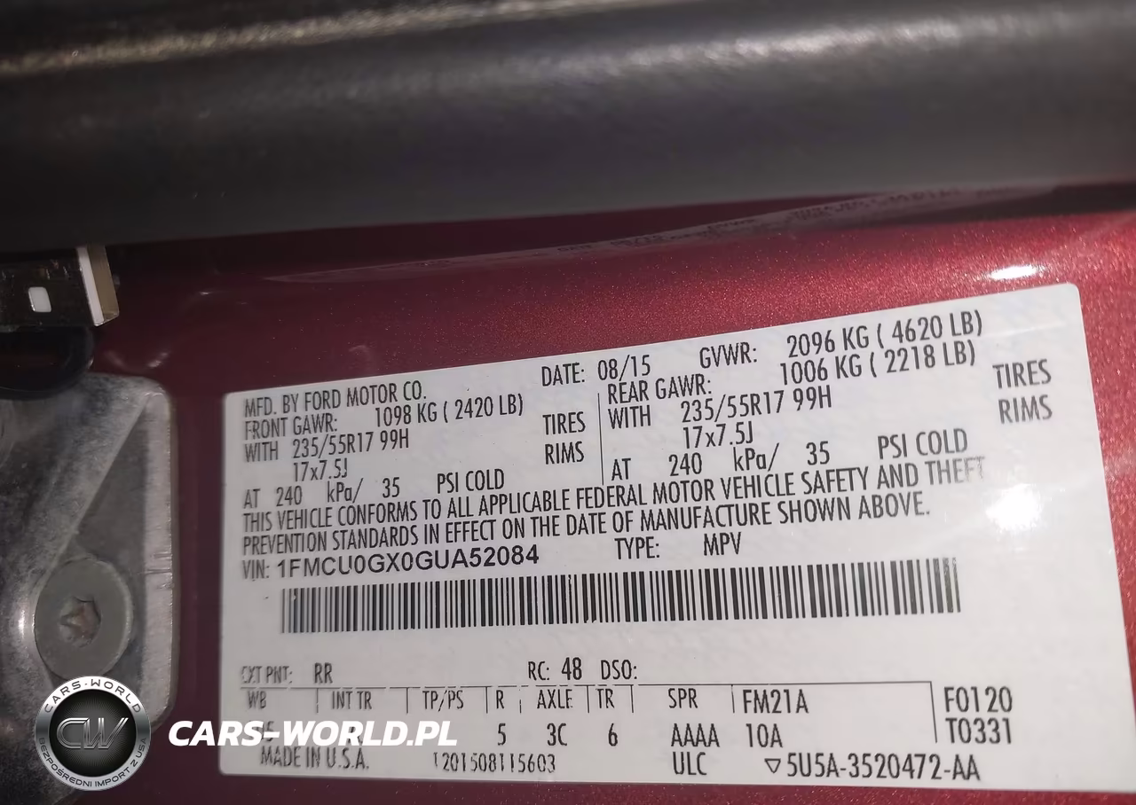 2016 Ford Escape Se VIN:1FMCU0GX0GUA52084 - 9