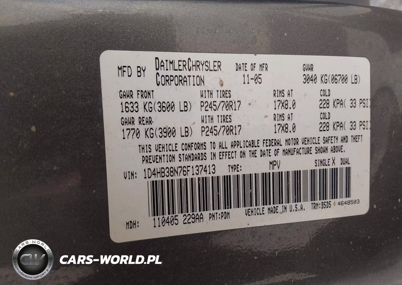 2006 Dodge Durango Sxt VIN:1D4HB38N76F137413 - 9