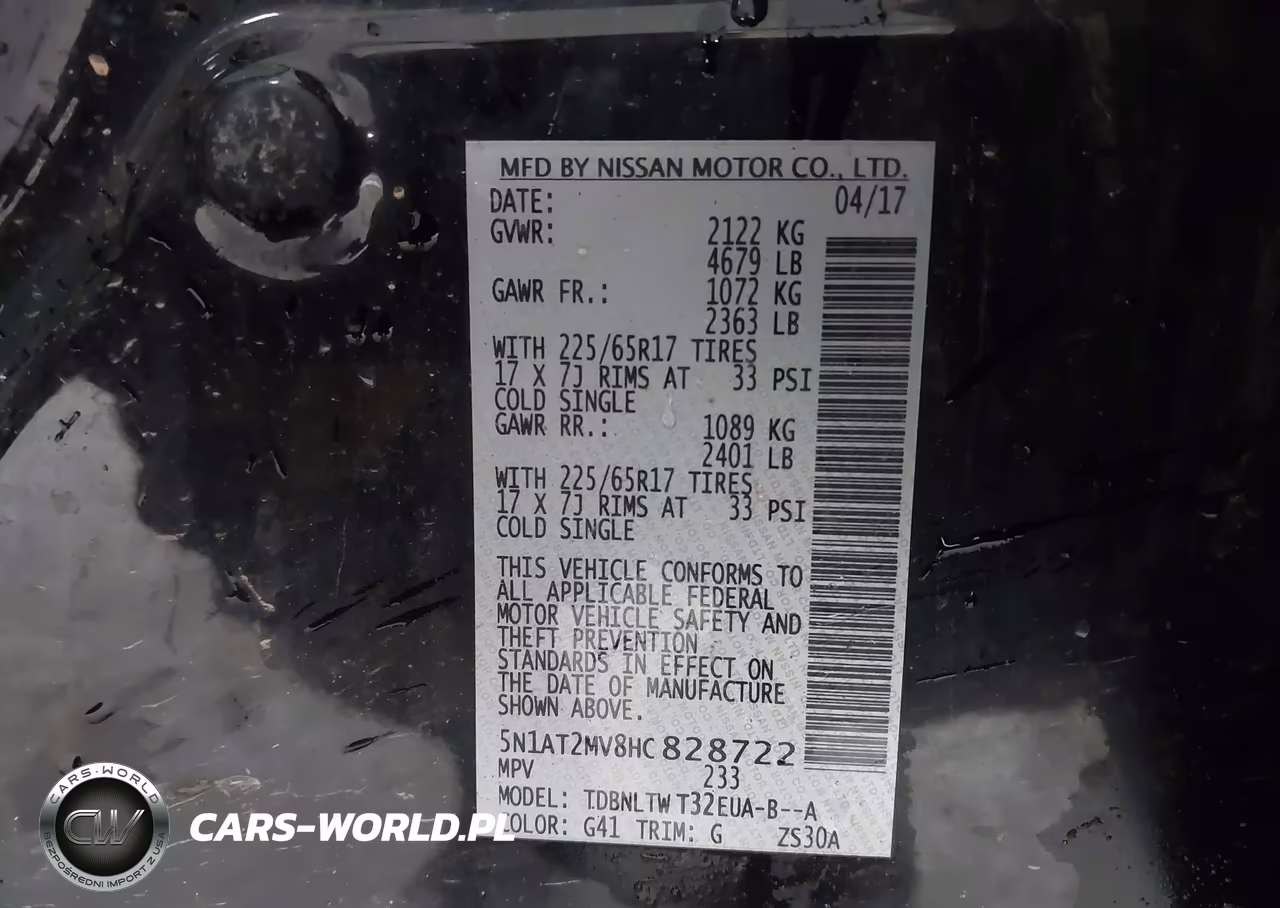 2017 Nissan Rogue Sv VIN:5N1AT2MV8HC828722 - 9