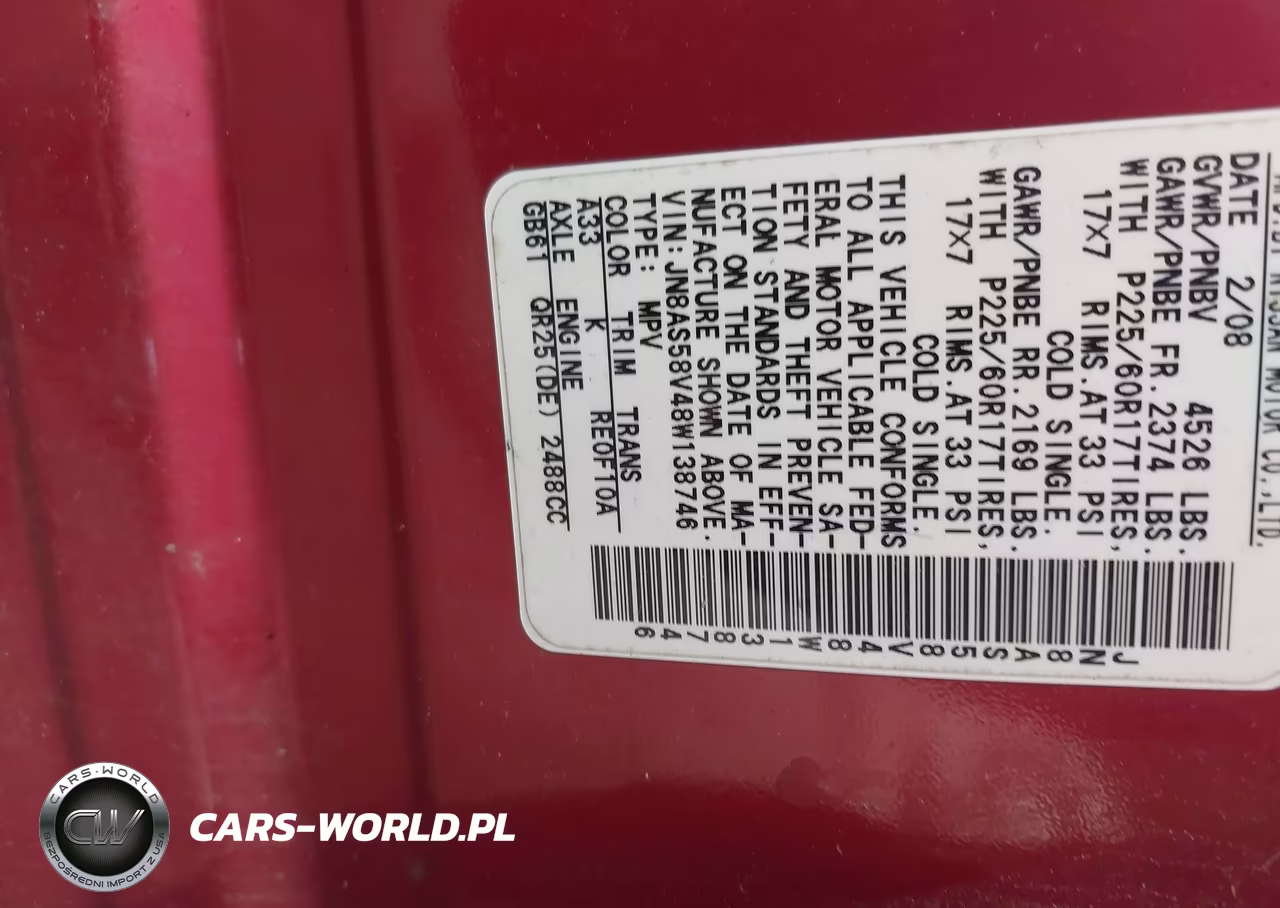2008 Nissan Rogue Sl VIN:JN8AS58V48W138746 - 9