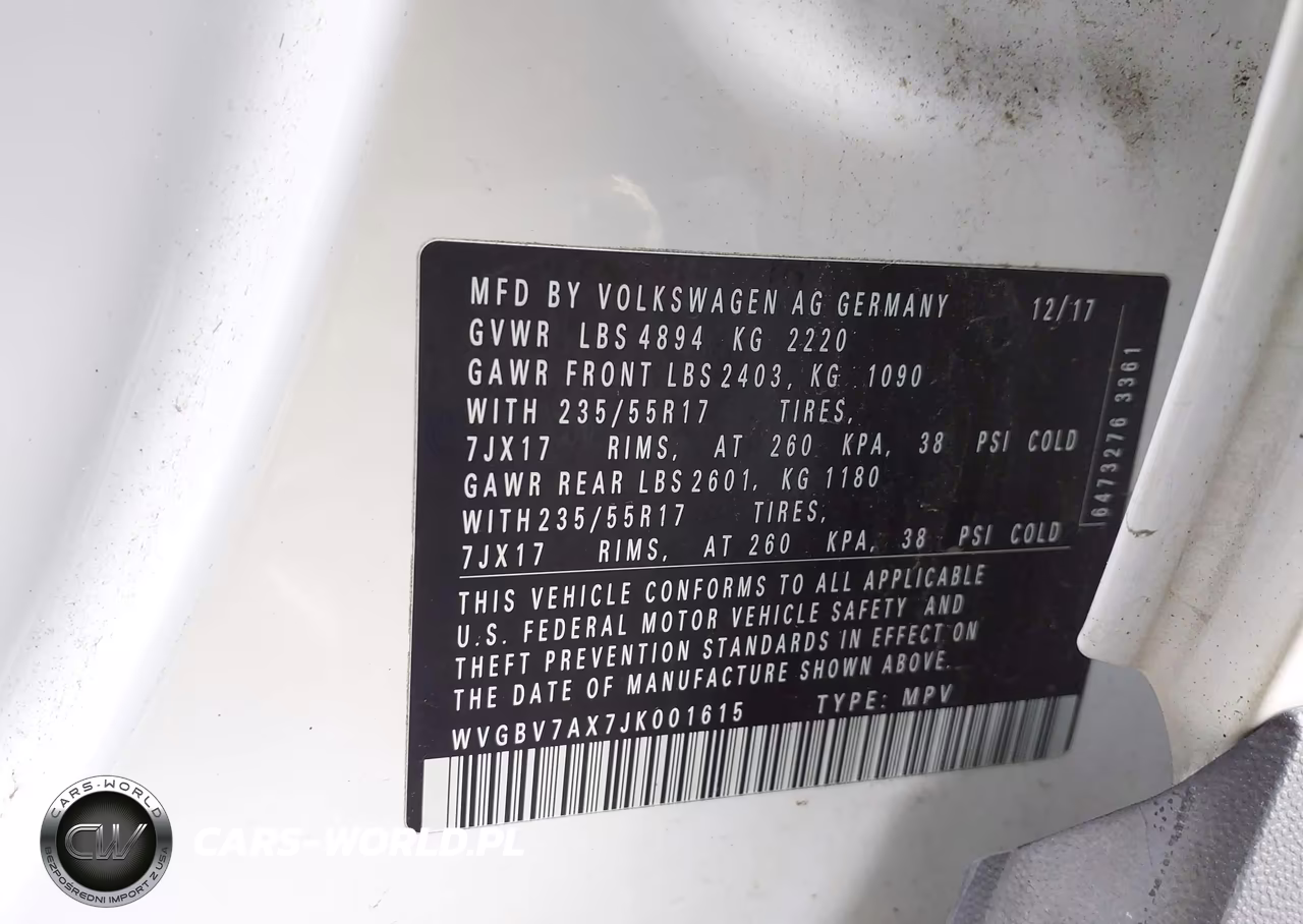 2018 Volkswagen Tiguan Limited 2.0T VIN:WVGBV7AX7JK001615 - 8
