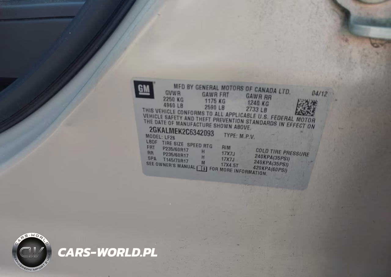 2012 GMC Terrain Sle-1 VIN:2GKALMEK2C6342093 - 9