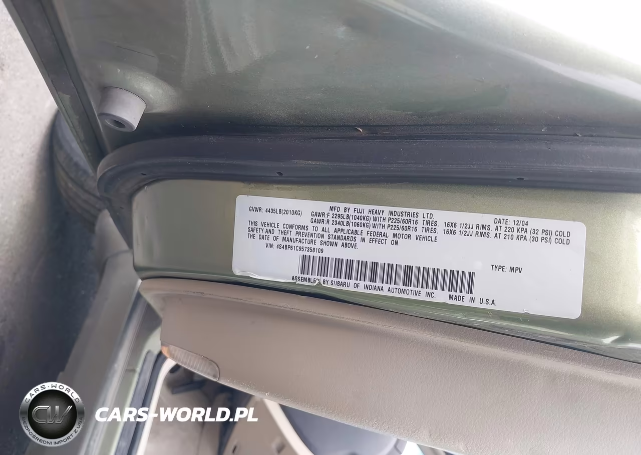 2005 Subaru Outback 2.5I VIN:4S4BP61C957358109 - 9