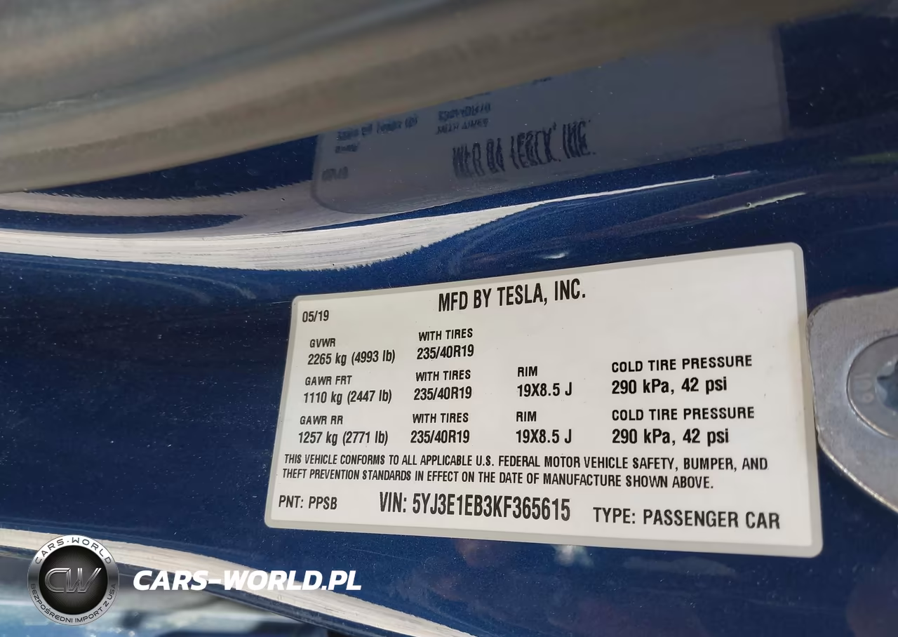 2019 Tesla Model 3 Long Range-Performance VIN:5YJ3E1EB3KF365615 - 9