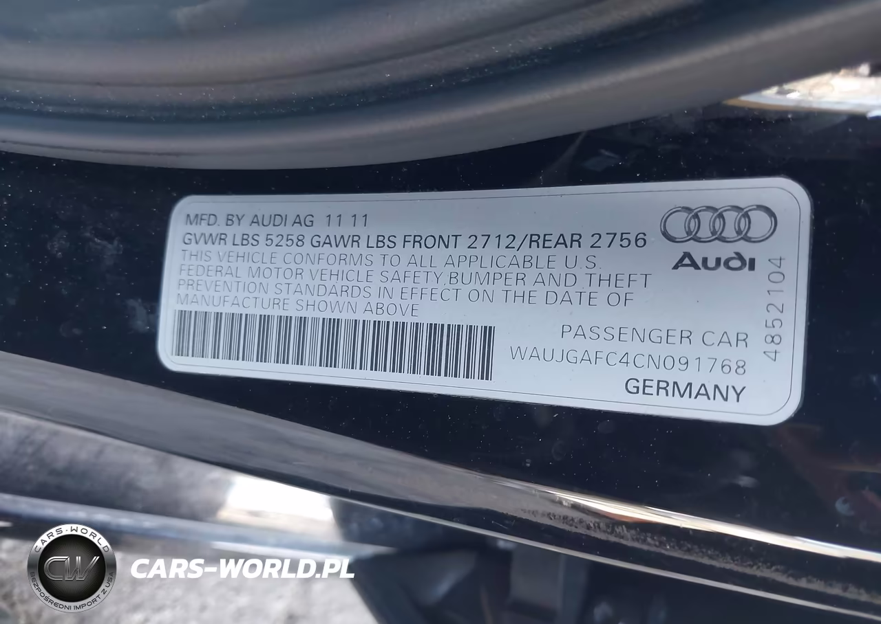 2012 Audi A6 3.0T Prestige VIN:WAUJGAFC4CN091768 - 9