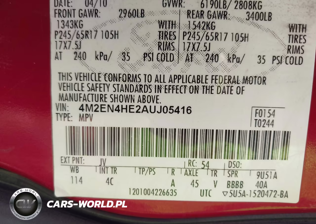 2010 Mercury Mountaineer VIN:4M2EN4HE2AUJ05416 - 9