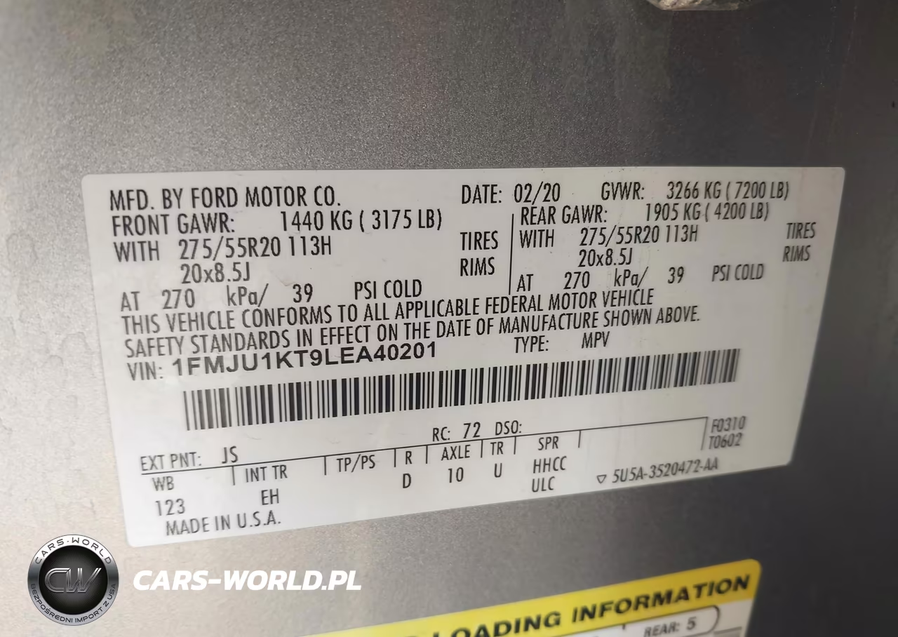 2020 Ford Expedition Limited VIN:1FMJU1KT9LEA40201 - 9