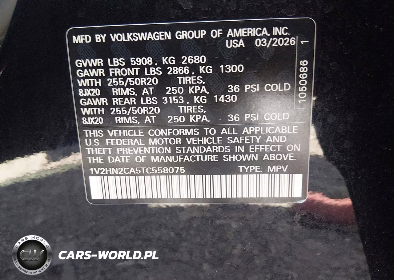 2026 Volkswagen Atlas Se With Technology VIN:1V2HN2CA5TC558075 - 9