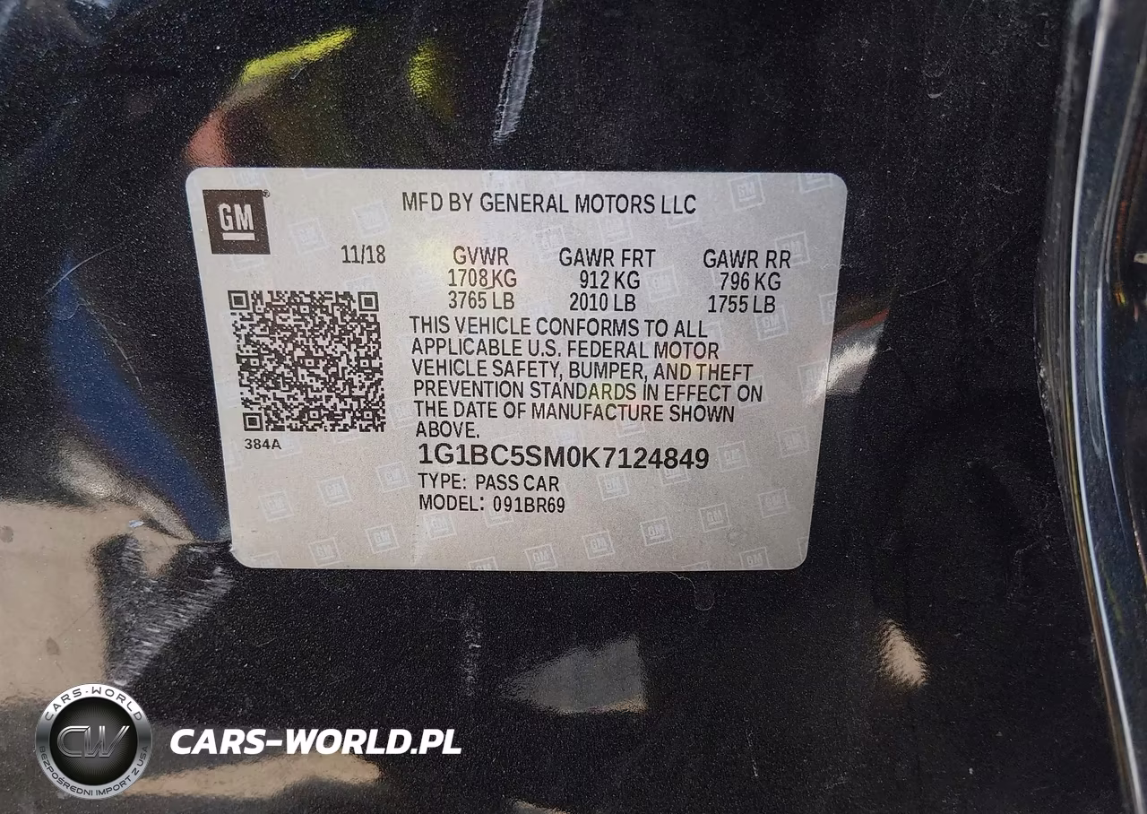 2019 Chevrolet Cruze Ls VIN:1G1BC5SM0K7124849 - 9