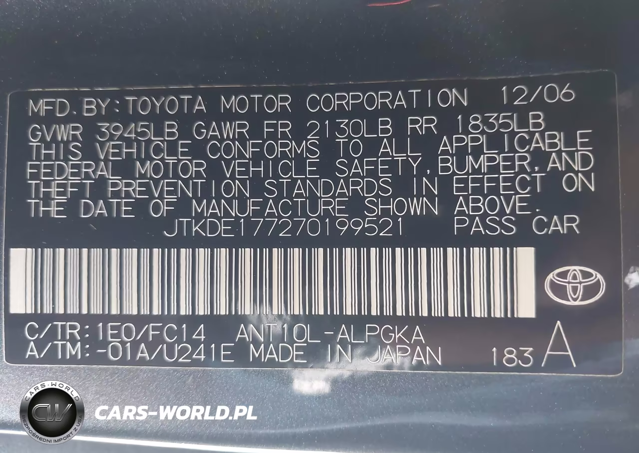 2007 Scion Tc VIN:JTKDE177270199521 - 9