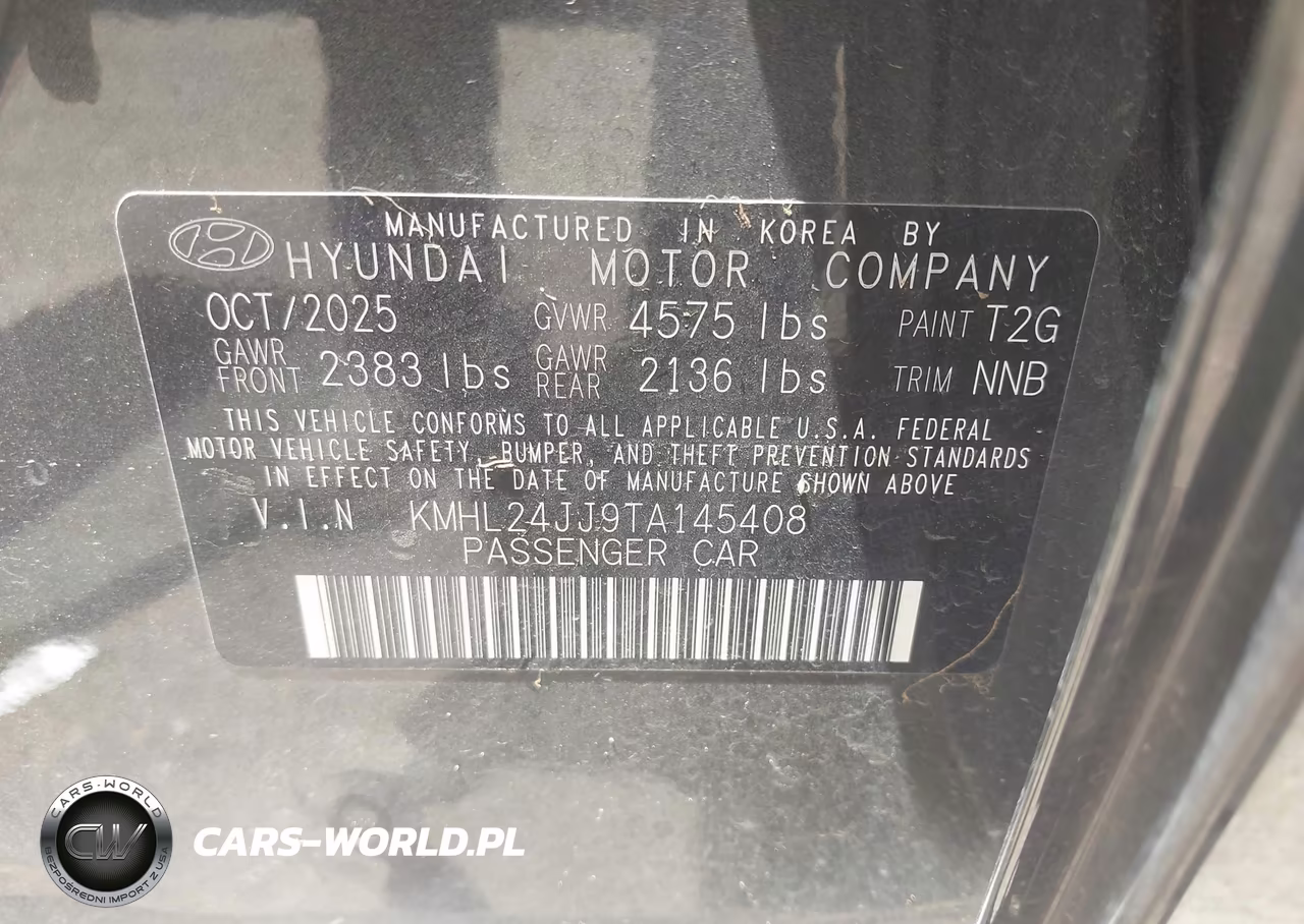 2026 Hyundai Sonata Hybrid Blue VIN:KMHL24JJ9TA145408 - 9