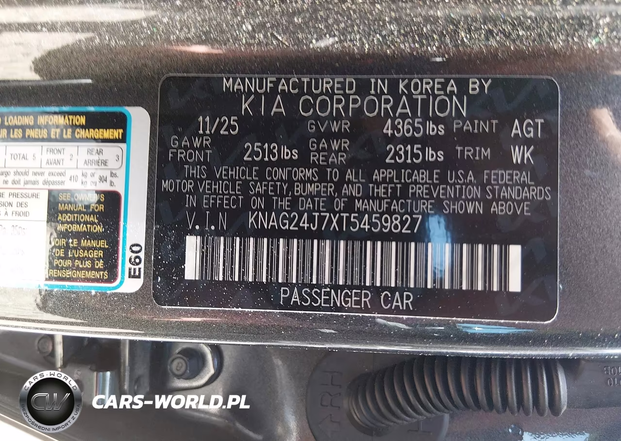 2026 Kia K5 Lxs Fwd VIN:KNAG24J7XT5459827 - 9