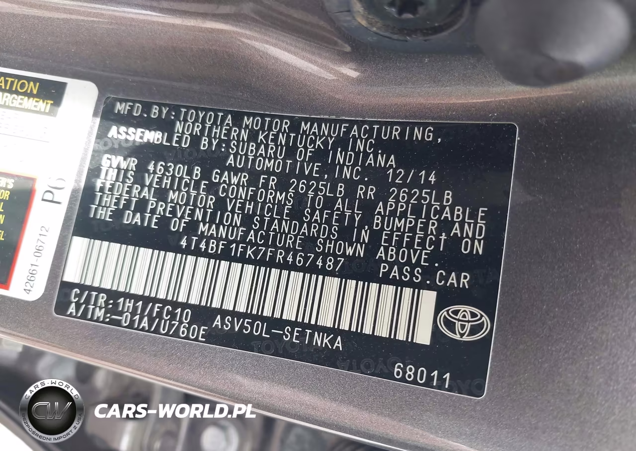 2015 Toyota Camry Le VIN:4T4BF1FK7FR467487 - 9