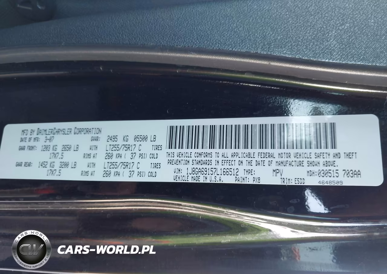 2007 Jeep Wrangler VIN:1J8GA69157L166512 - 9