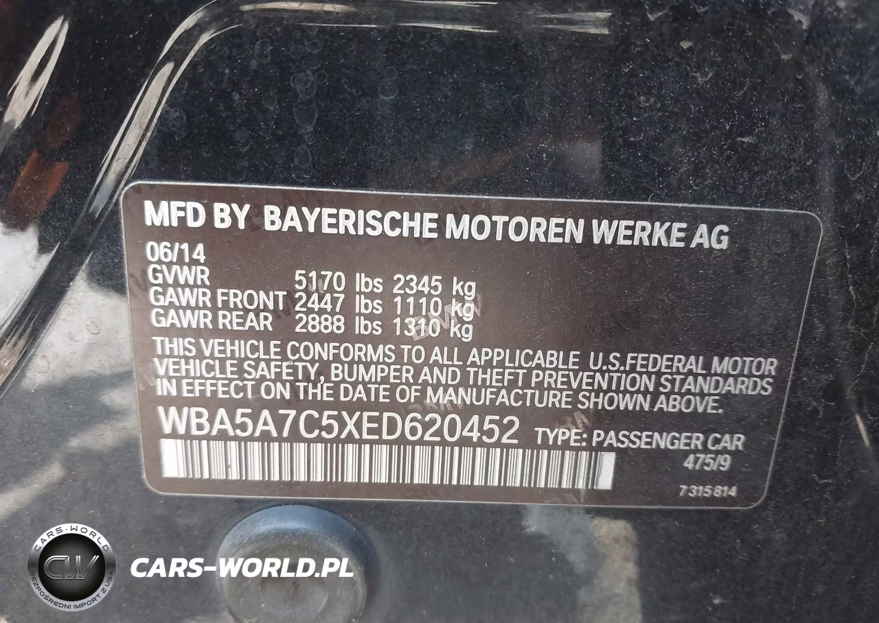 2014 BMW 528I xDrive VIN:WBA5A7C5XED620452 - 9