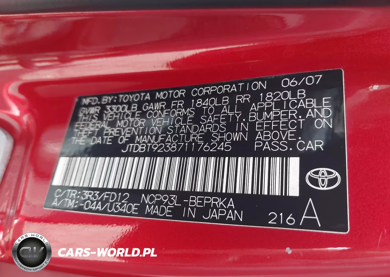 2007 Toyota Yaris S VIN:JTDBT923871176245 - 9