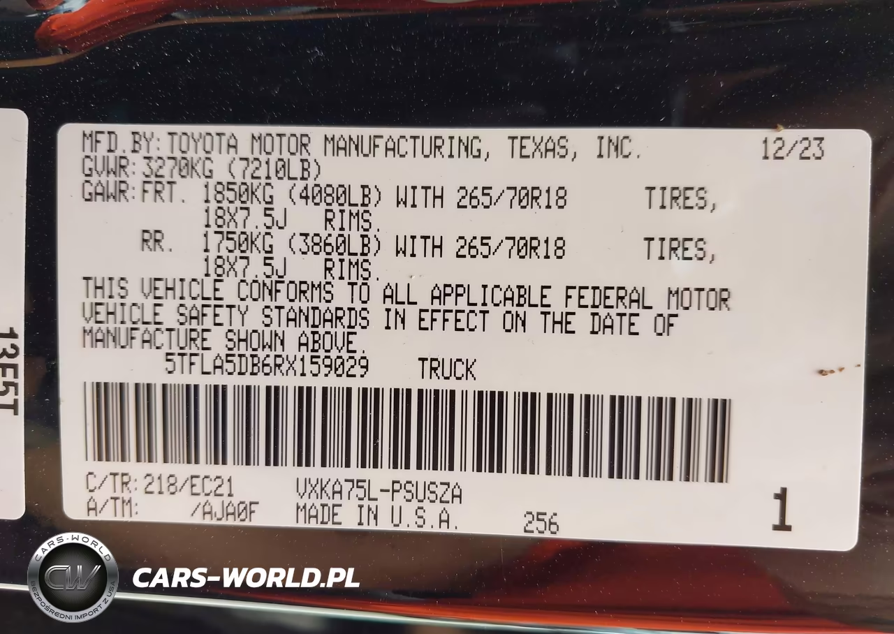 2024 Toyota Tundra Sr5 VIN:5TFLA5DB6RX159029 - 9
